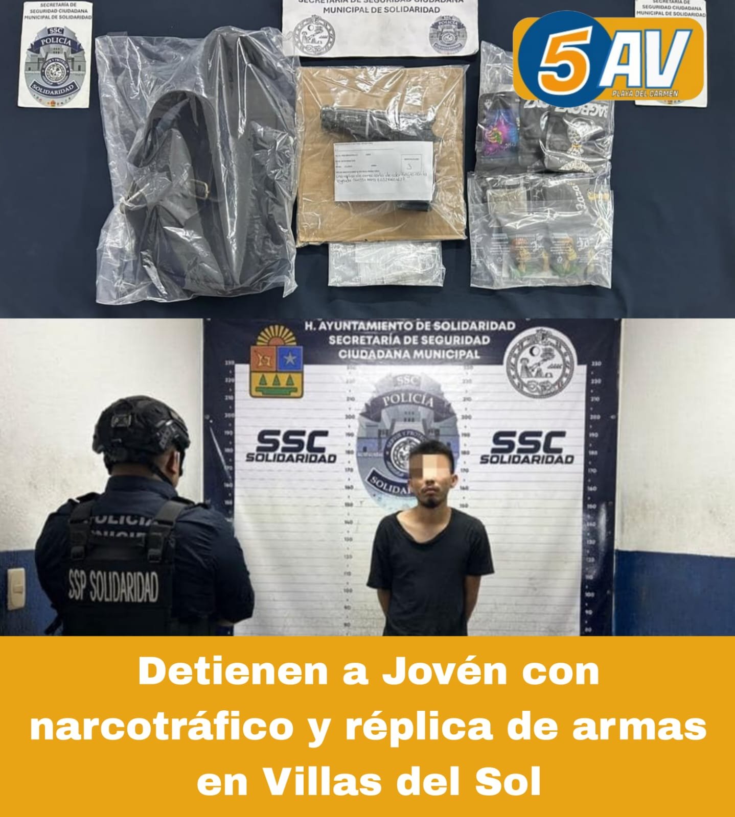 Detienen a joven con narcóticos y réplica de arma en Villas del Sol ...